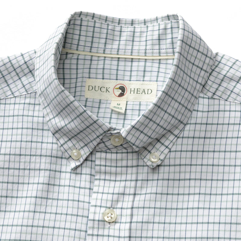 Cotton Cashmere Poplin Sport Shirt - Tolliver Plaid - Spruce Mist