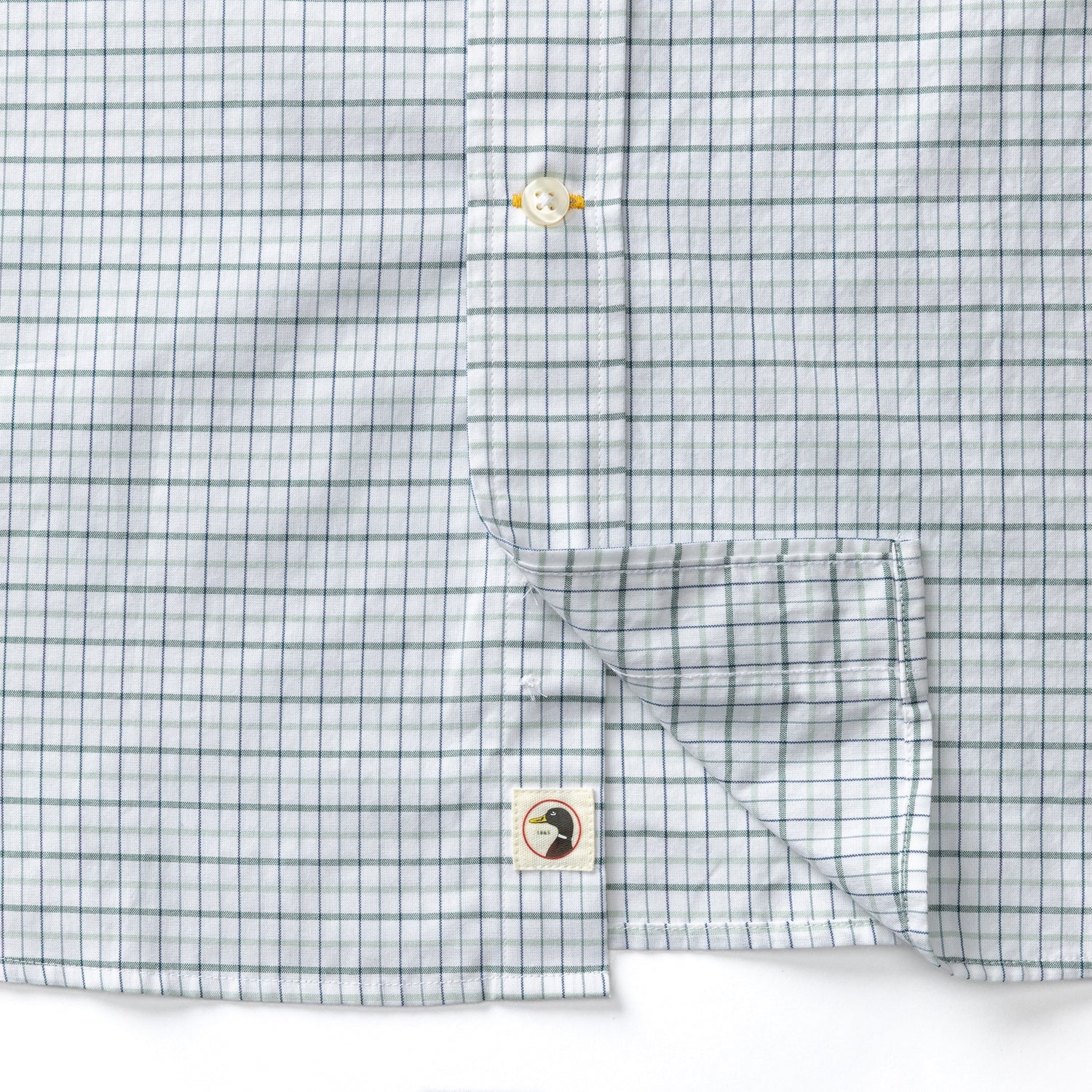 Cotton Cashmere Poplin Sport Shirt - Tolliver Plaid - Spruce Mist