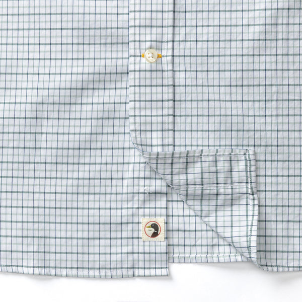 Cotton Cashmere Poplin Sport Shirt - Tolliver Plaid - Spruce Mist