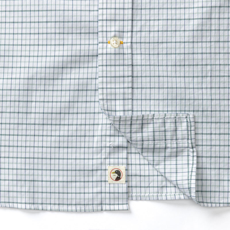 Cotton Cashmere Poplin Sport Shirt - Tolliver Plaid - Spruce Mist