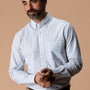 Cotton Cashmere Poplin Sport Shirt - Tolliver Plaid - Spruce Mist