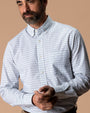 Cotton Cashmere Poplin Sport Shirt - Tolliver Plaid - Spruce Mist