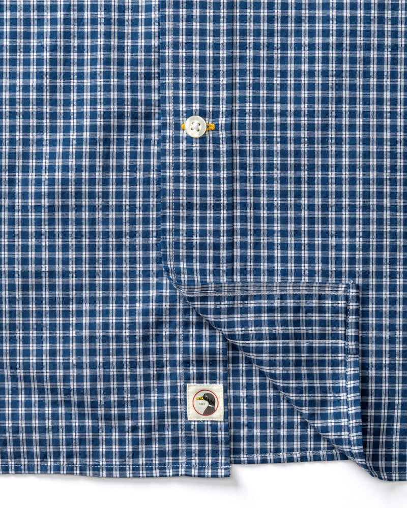Cotton Cashmere Poplin Sport Shirt - Bridger Plaid - Navy Peony