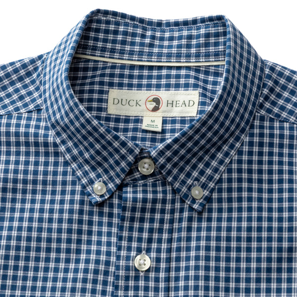 Cotton Cashmere Poplin Sport Shirt - Bridger Plaid - Navy Peony