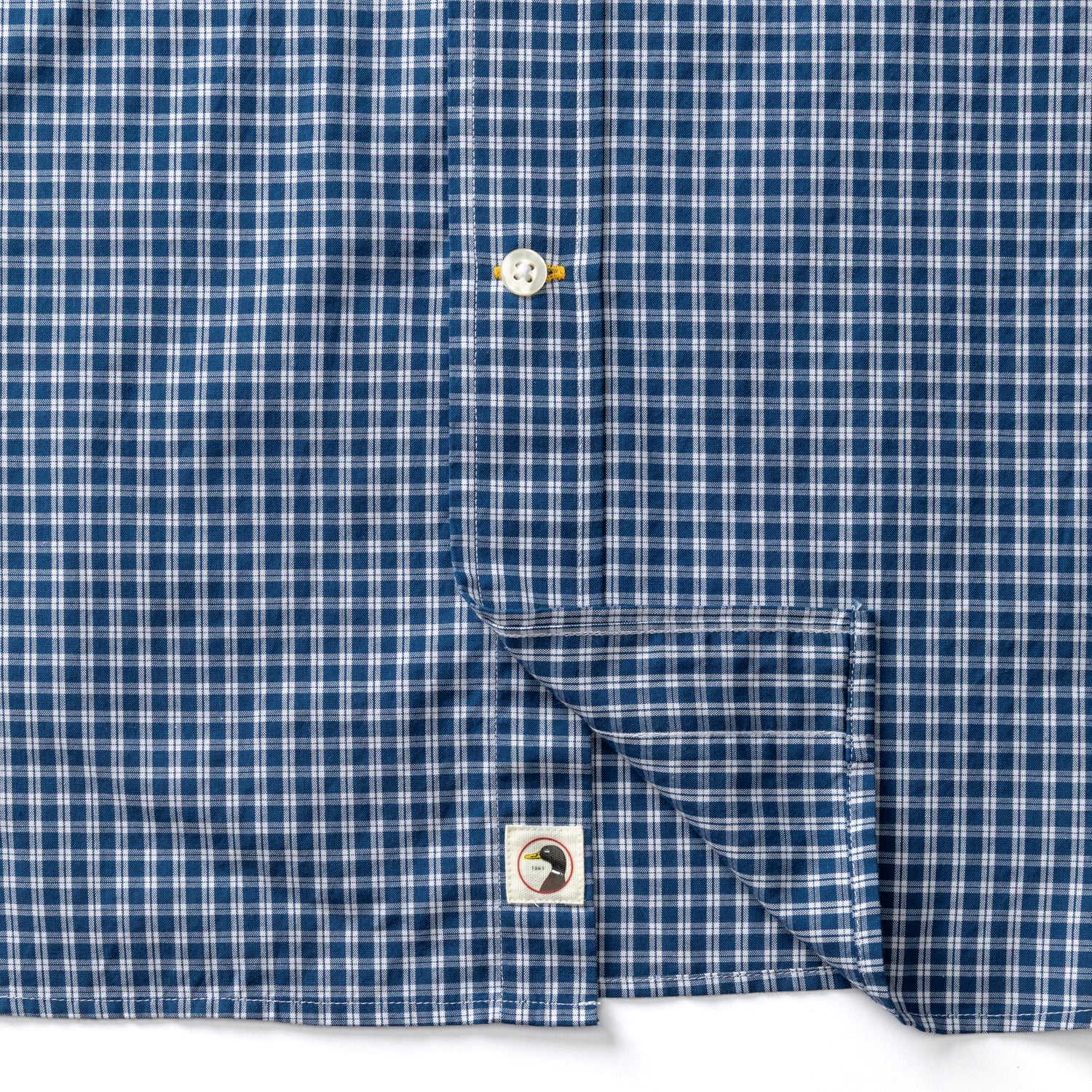 Cotton Cashmere Poplin Sport Shirt - Bridger Plaid - Navy Peony