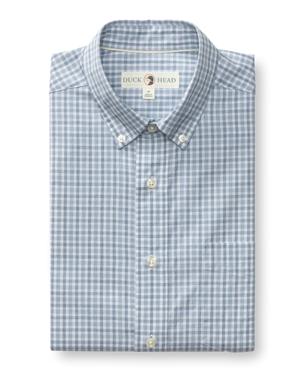 Cotton Cashmere Poplin Sport Shirt - Bray Plaid - Wildblown Sky