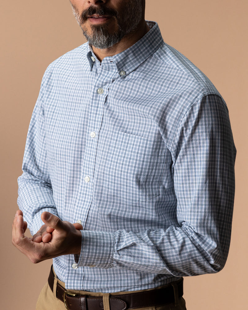 Cotton Cashmere Poplin Sport Shirt - Bray Plaid - Wildblown Sky