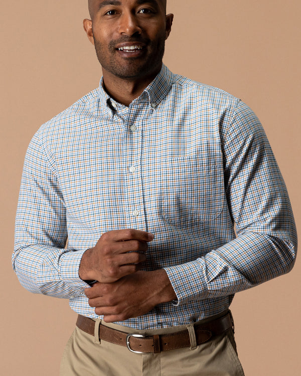 Cotton Oxford Sport Shirt - Holling Plaid - Amberwood