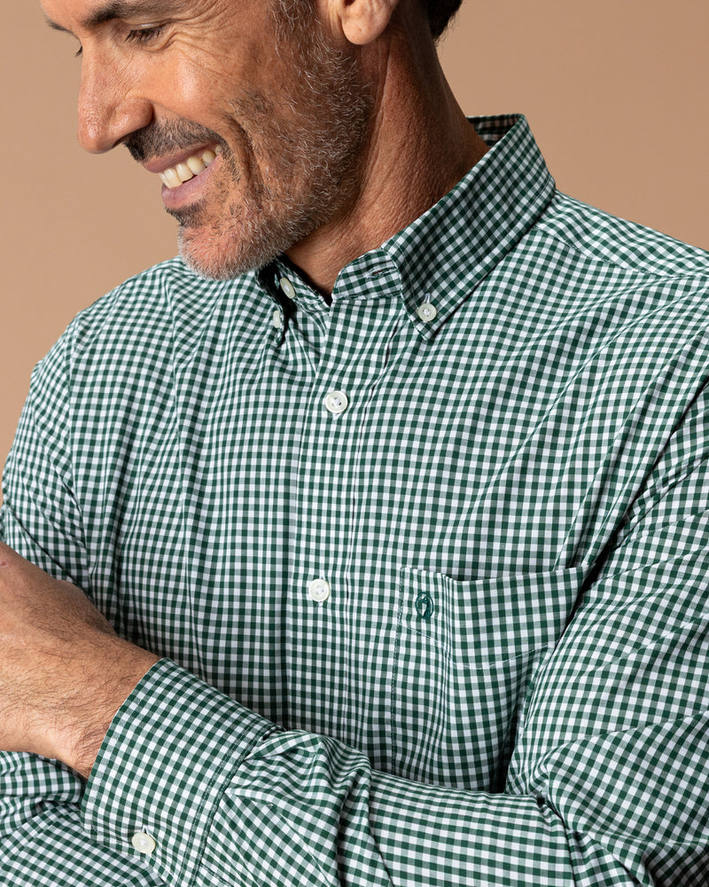 Performance Poplin Sport Shirt - Pritchard Plaid - Hunter Green