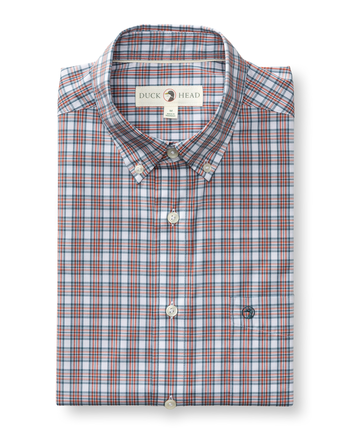 Performance Poplin Sport Shirt - Barrett Plaid - Cedarwood Red