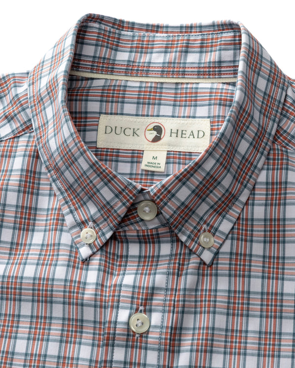 Performance Poplin Sport Shirt - Barrett Plaid - Cedarwood Red