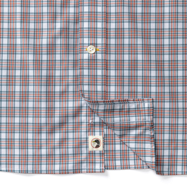 Performance Poplin Sport Shirt - Barrett Plaid - Cedarwood Red
