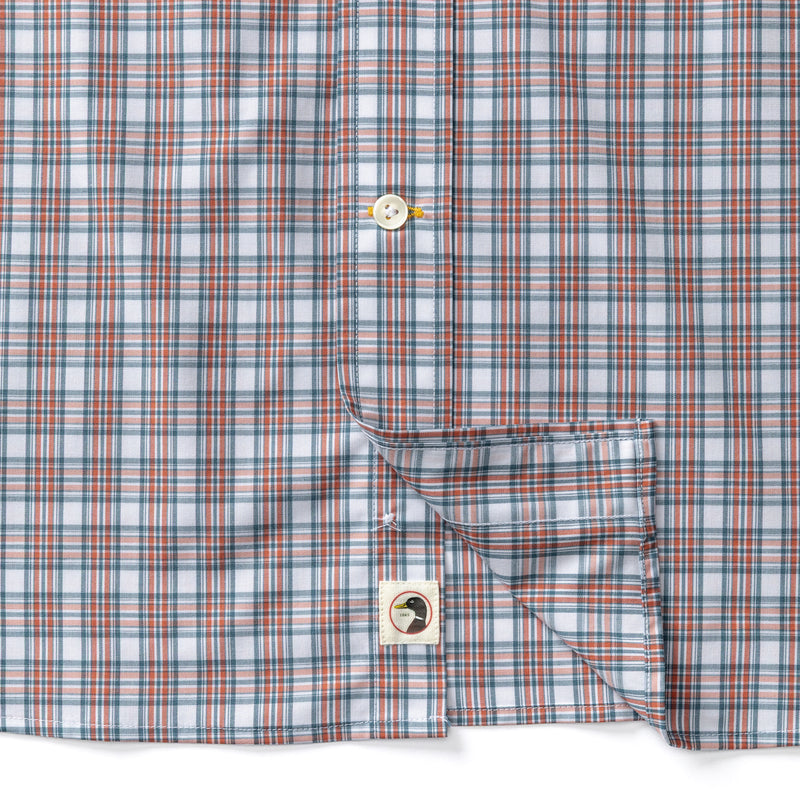 Performance Poplin Sport Shirt - Barrett Plaid - Cedarwood Red