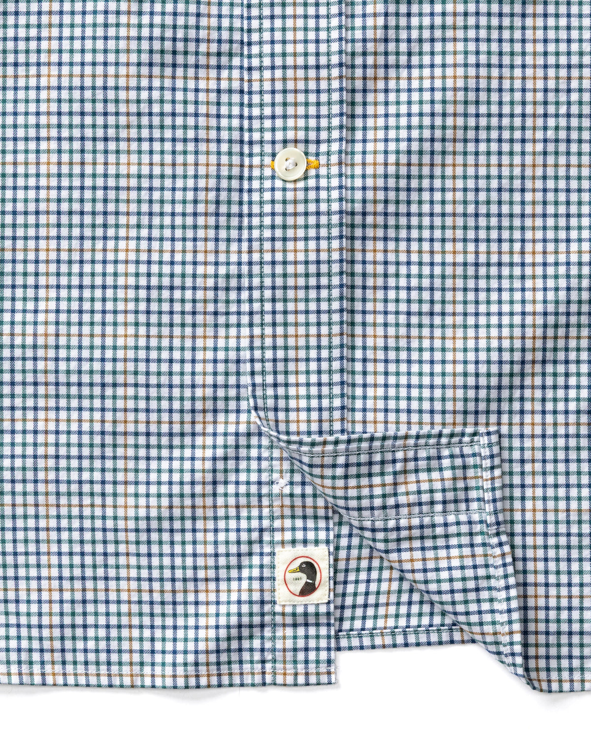 Cotton Twill Sport Shirt - Goodwin Plaid - Midnight Teal