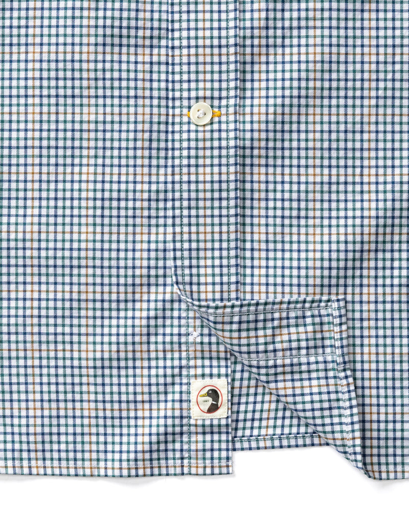 Cotton Twill Sport Shirt - Goodwin Plaid - Midnight Teal