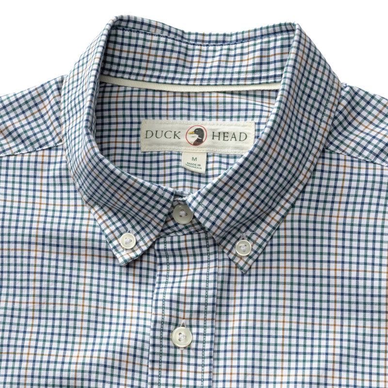 Cotton Twill Sport Shirt - Goodwin Plaid - Midnight Teal