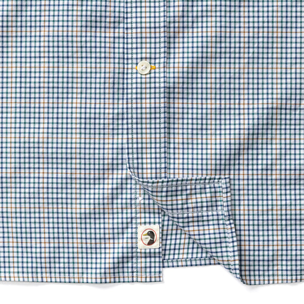 Cotton Twill Sport Shirt - Goodwin Plaid - Midnight Teal