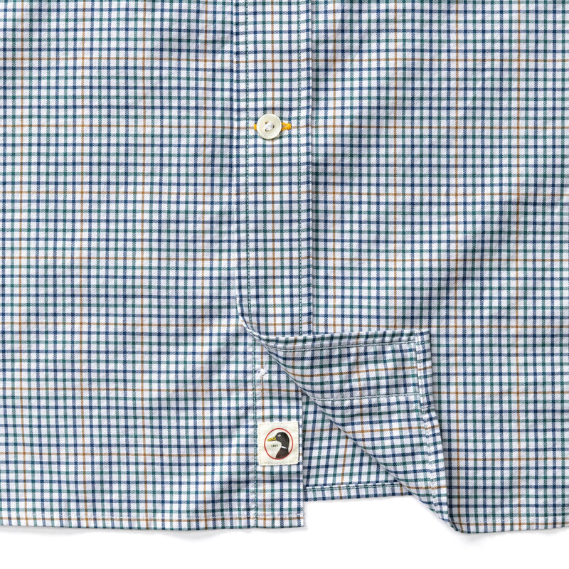 Cotton Twill Sport Shirt - Goodwin Plaid - Midnight Teal