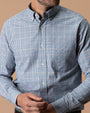 Cotton Twill Sport Shirt - Goodwin Plaid - Midnight Teal