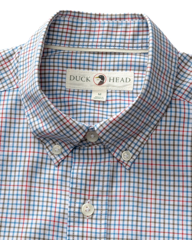 Cotton Twill Sport Shirt - Goodwin Plaid - Deep Water