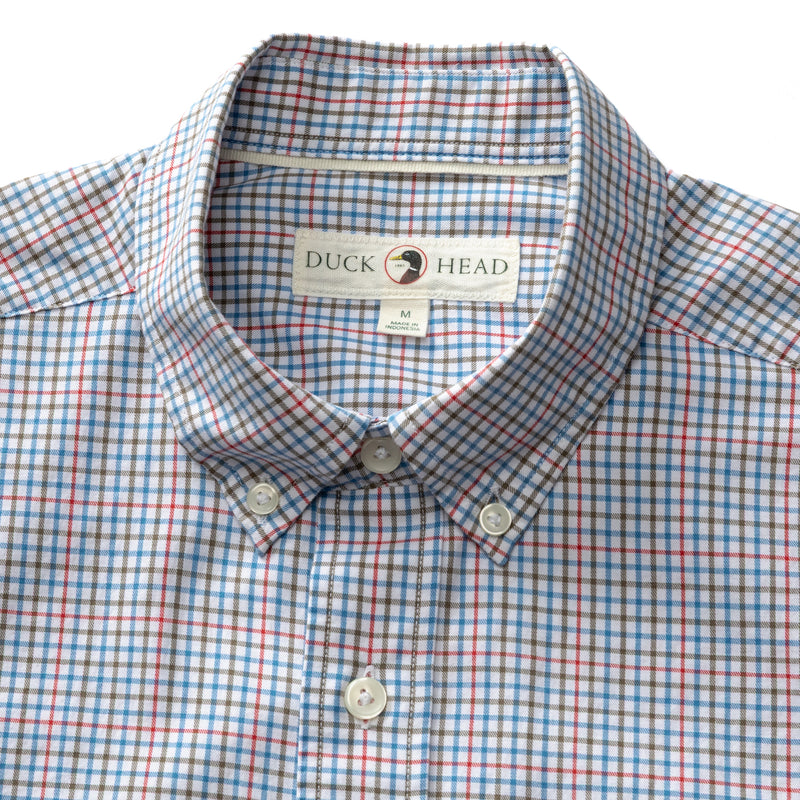Cotton Twill Sport Shirt - Goodwin Plaid - Deep Water