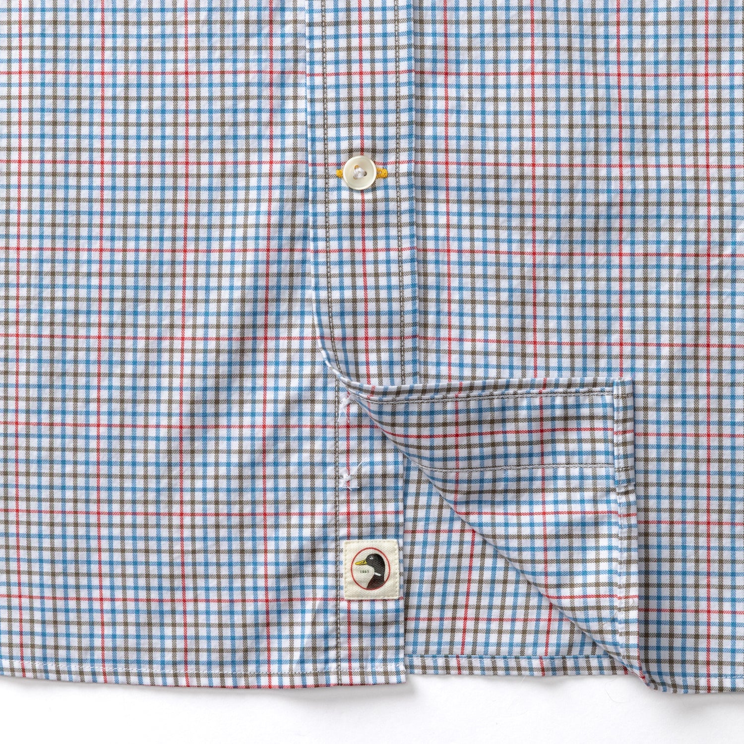 Cotton Twill Sport Shirt - Goodwin Plaid - Deep Water