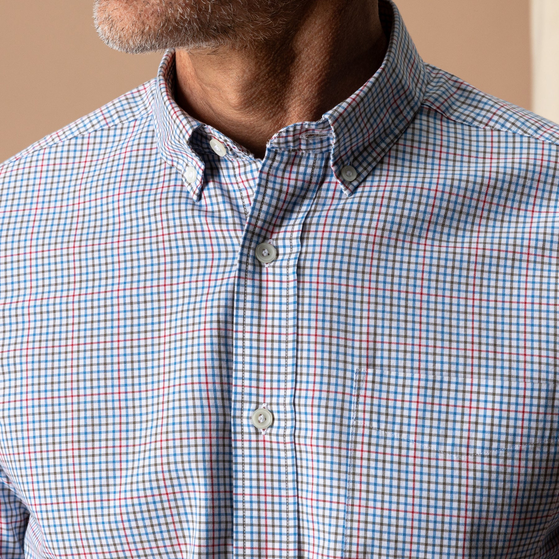 Cotton Twill Sport Shirt - Goodwin Plaid - Deep Water