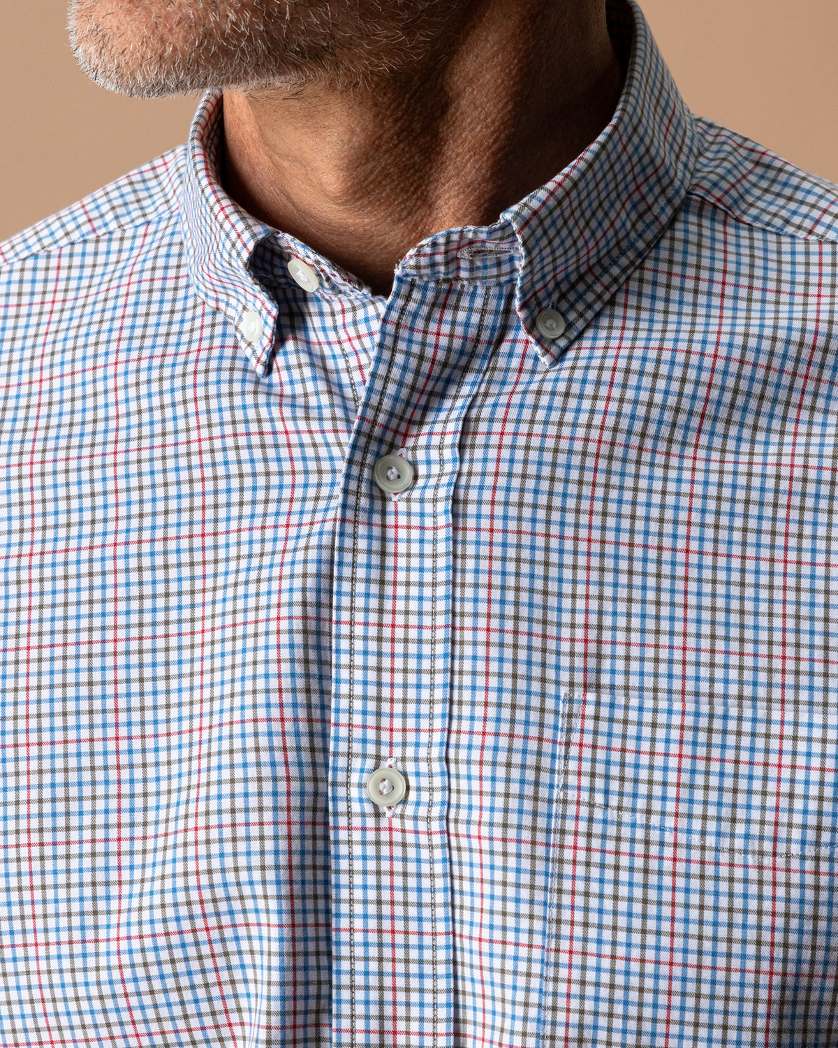Cotton Twill Sport Shirt - Goodwin Plaid - Deep Water