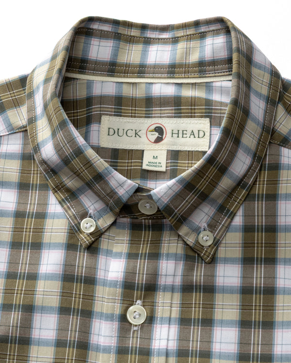 Performance Poplin Sport Shirt - Aldridge Plaid - Dark Olive