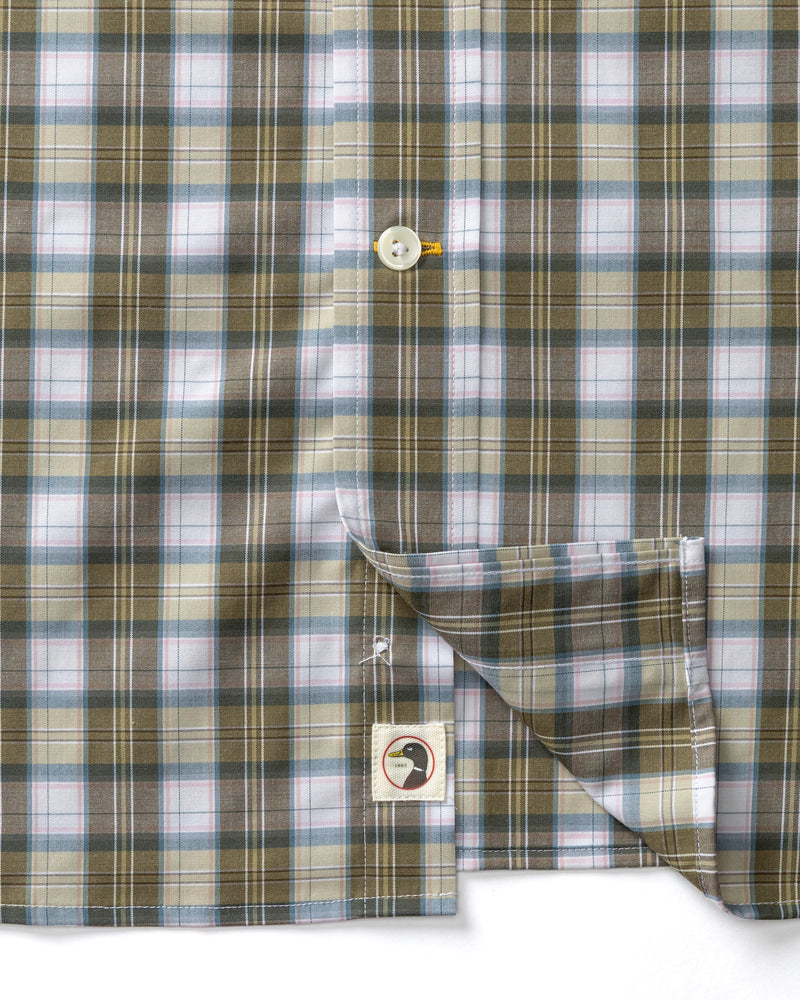 Performance Poplin Sport Shirt - Aldridge Plaid - Dark Olive