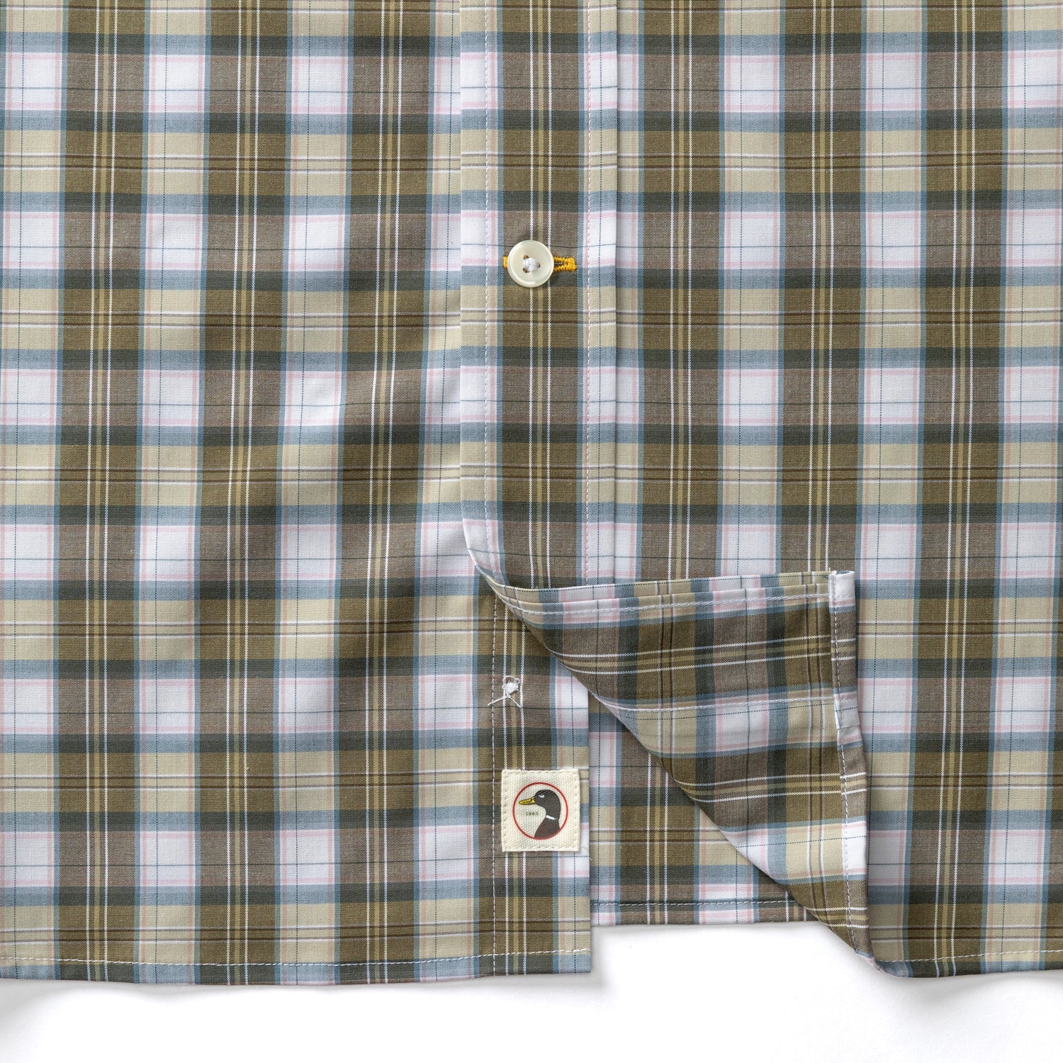 Performance Poplin Sport Shirt - Aldridge Plaid - Dark Olive