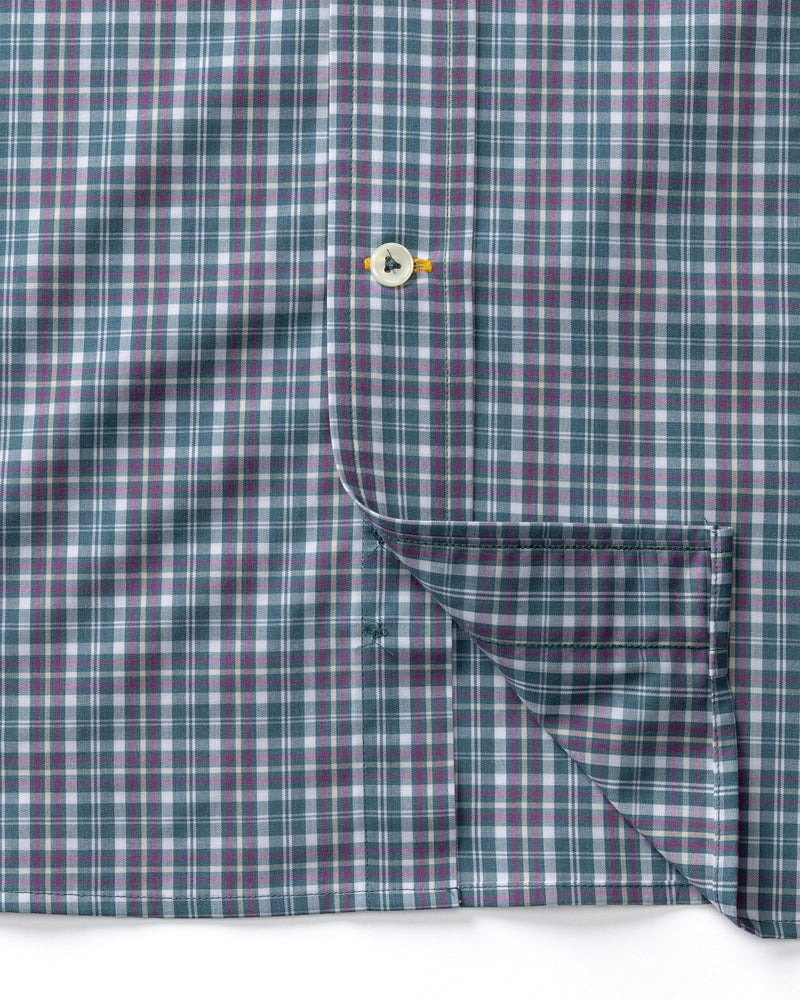 Performance Poplin Sport Shirt - Fraiser Plaid - Stormy Teal