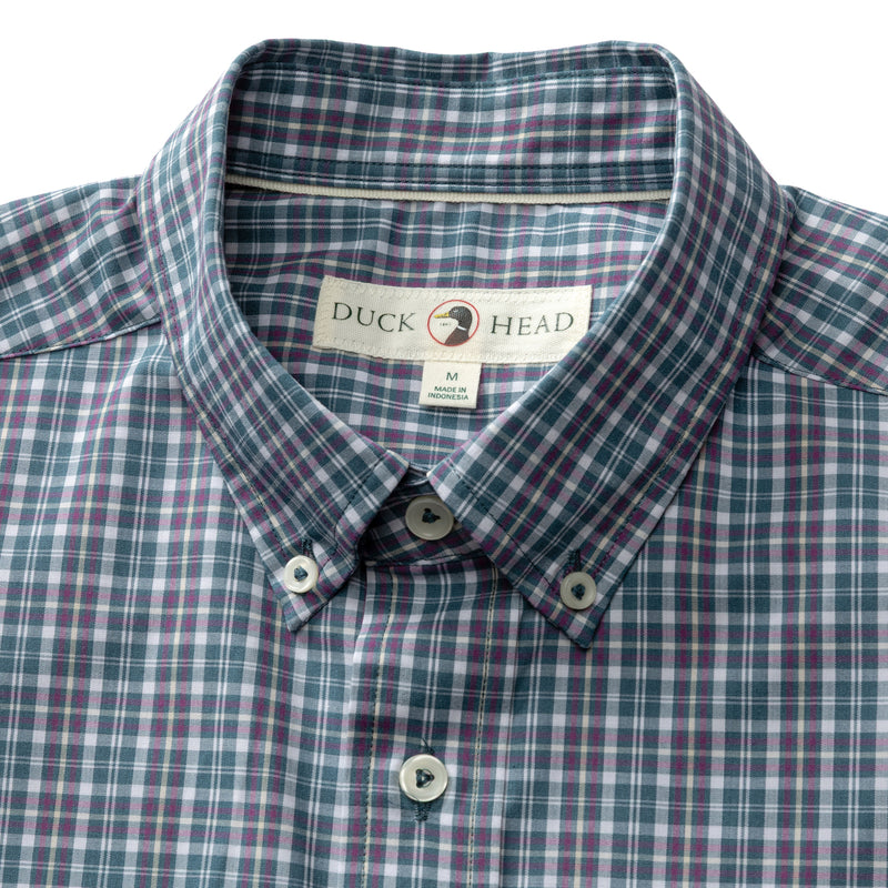 Performance Poplin Sport Shirt - Fraiser Plaid - Stormy Teal