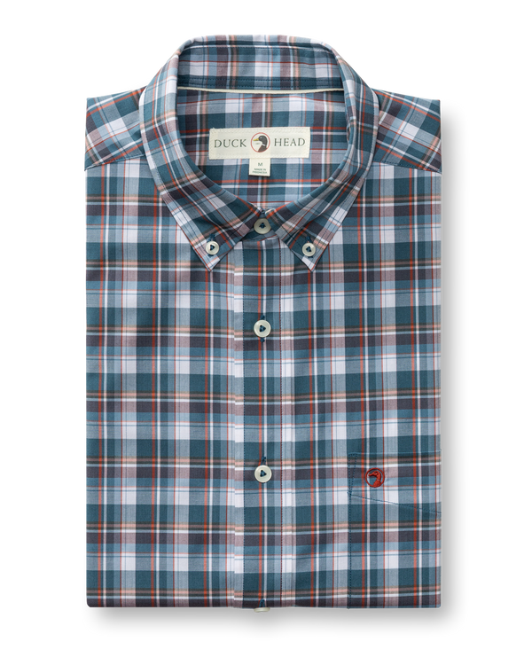 Performance Poplin Sport Shirt - Payne Plaid - Stormy Teal