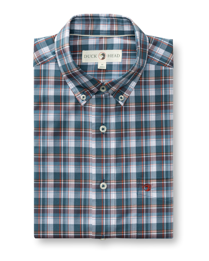 Performance Poplin Sport Shirt - Payne Plaid - Stormy Teal