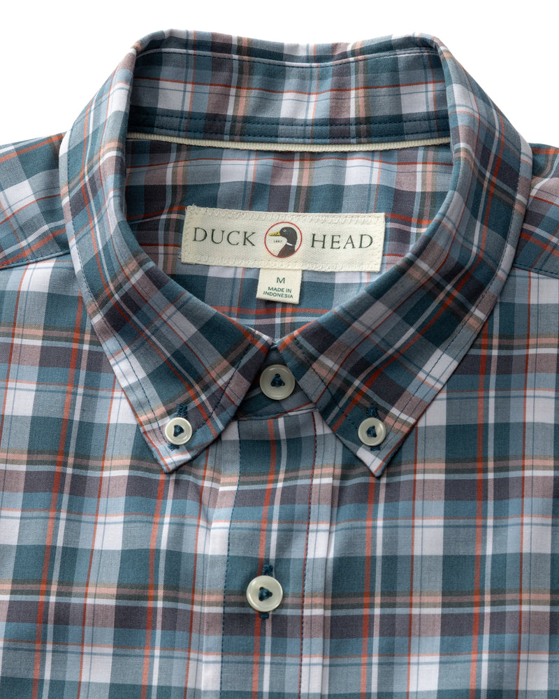 Performance Poplin Sport Shirt - Payne Plaid - Stormy Teal