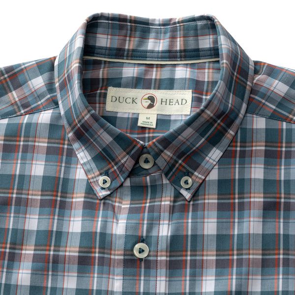 Performance Poplin Sport Shirt - Payne Plaid - Stormy Teal