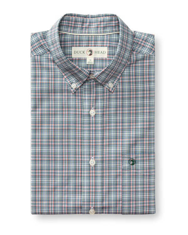 Performance Poplin Sport Shirt - Winstead Plaid - Stormy Teal