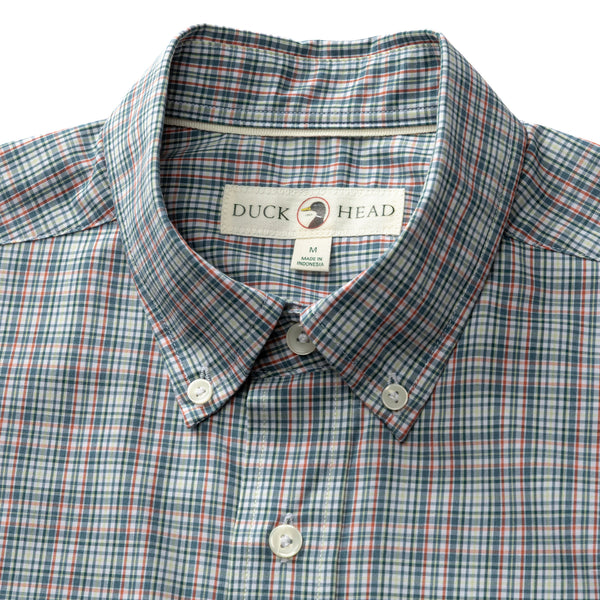 Performance Poplin Sport Shirt - Winstead Plaid - Stormy Teal