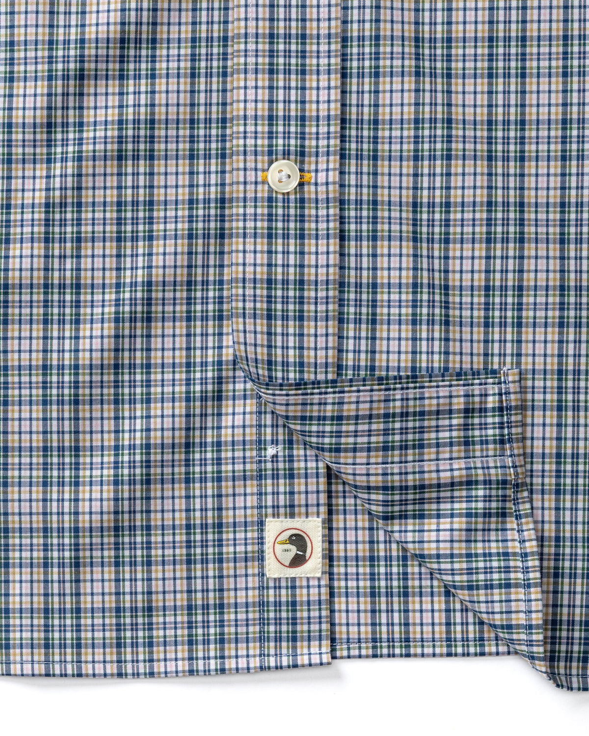 Performance Poplin Sport Shirt - Winstead Plaid - Navy Peony