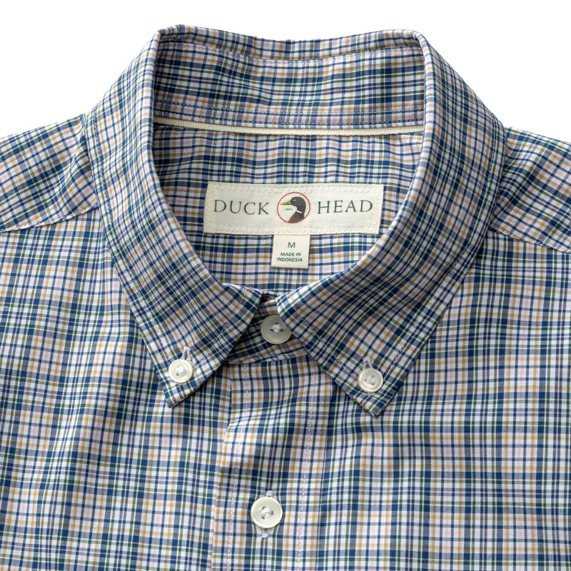 Performance Poplin Sport Shirt - Winstead Plaid - Navy Peony