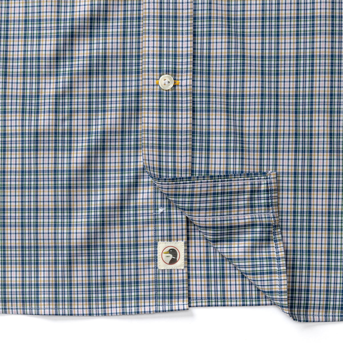 Performance Poplin Sport Shirt - Winstead Plaid - Navy Peony