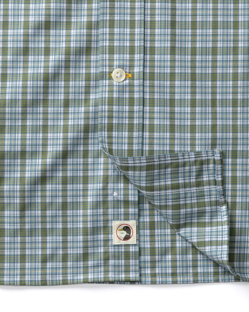 Performance Poplin Sport Shirt - Denton Plaid - Mossy Bark