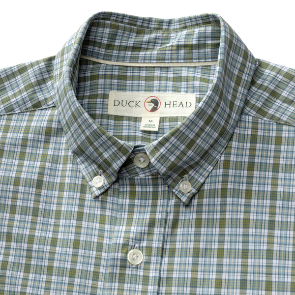 Performance Poplin Sport Shirt - Denton Plaid - Mossy Bark