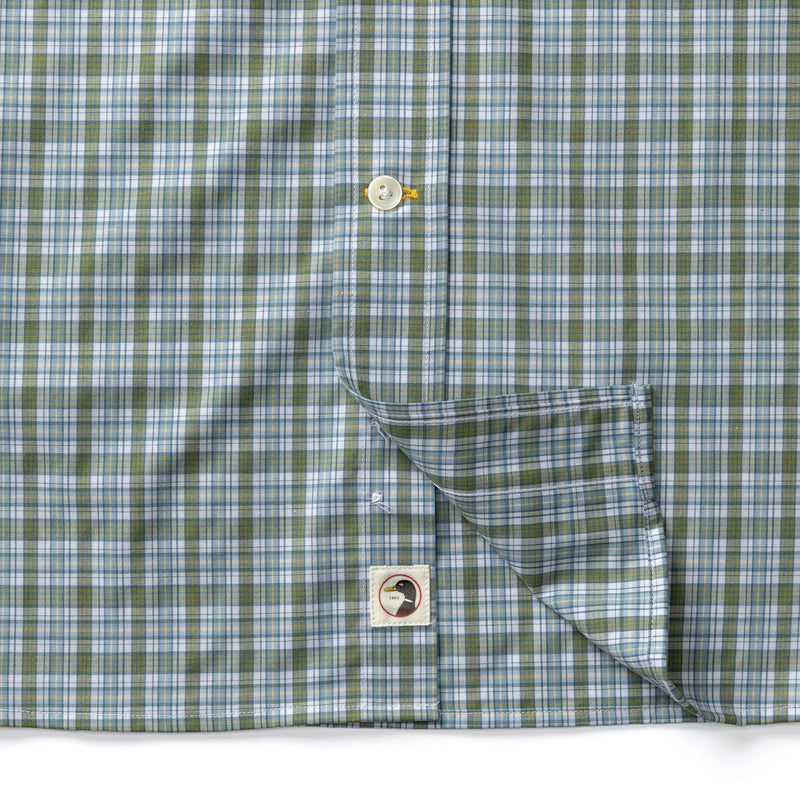 Performance Poplin Sport Shirt - Denton Plaid - Mossy Bark