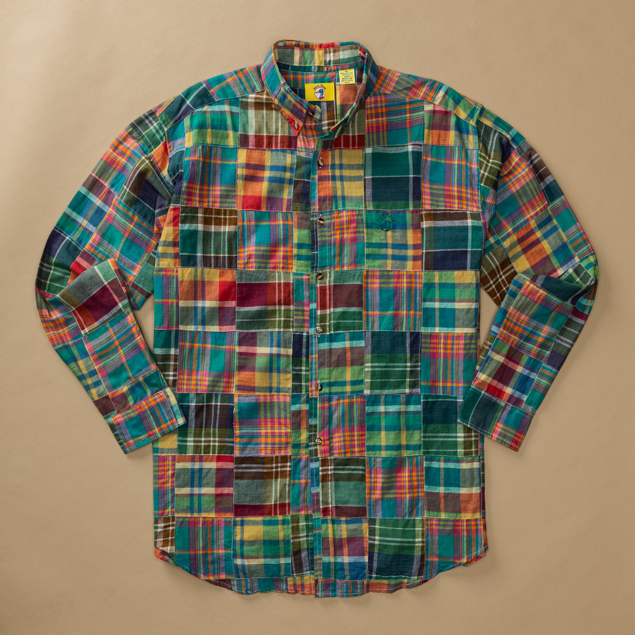 Madras Patchwork Sport Shirt XL - Duck Head Vintage