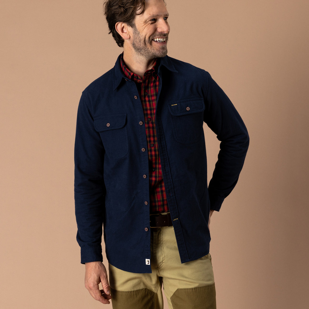 Moleskin Work Shirt - Trailton Solid - Deep Navy