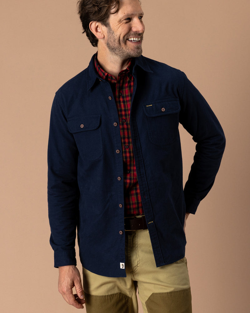 Moleskin Work Shirt - Trailton Solid - Deep Navy