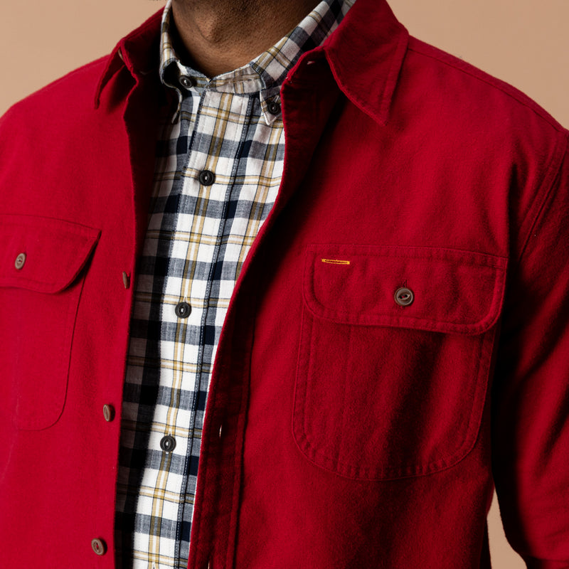 Moleskin Work Shirt - Trailton Solid - Rio Red