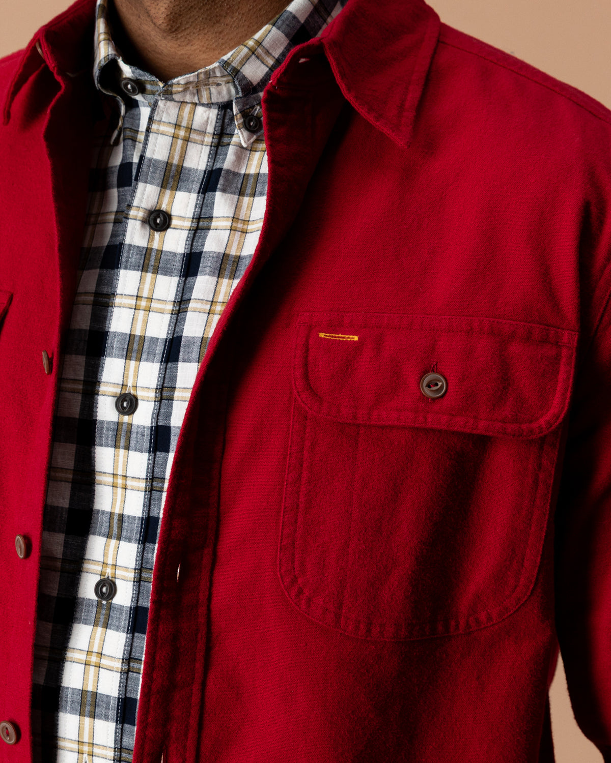 Moleskin Work Shirt - Trailton Solid - Rio Red